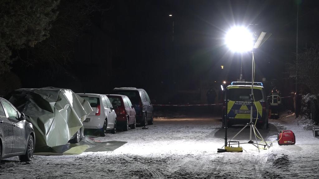 Polizei am Leichenfundort in Fulda-Neuenberg