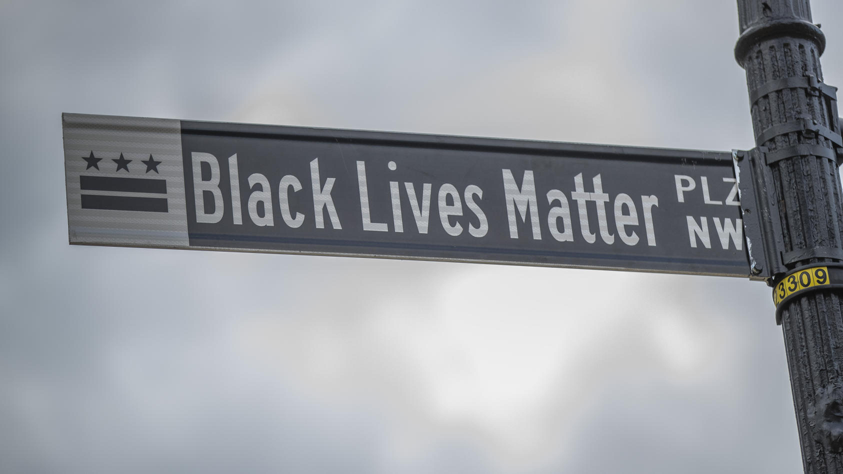 The Black Lives Matter PLZ NW street sign