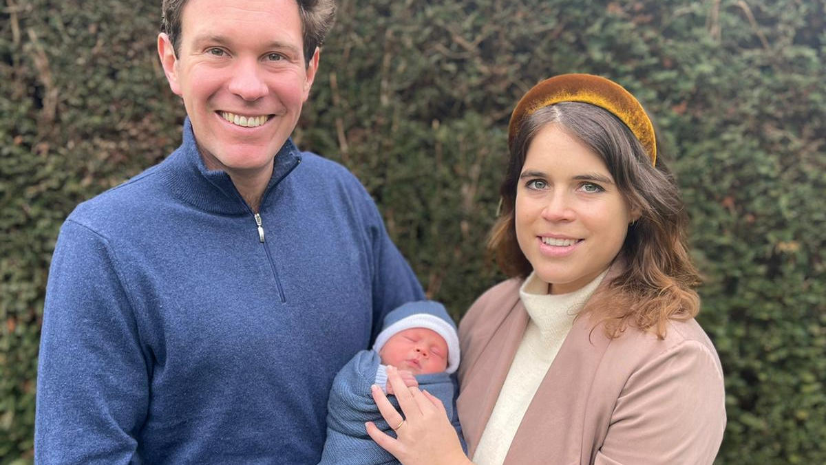 Jack und Prinzessin Eugenie mit Söhnchen August.