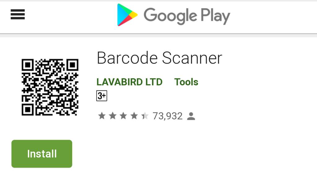 "Barcode Scanner"-App von Lavabird LTD