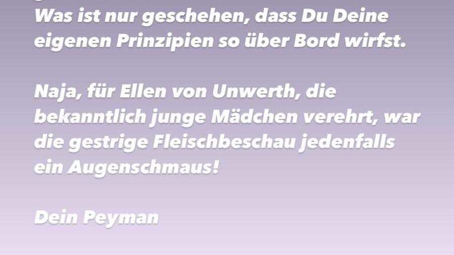 Peyman Amin richtet Worte der Enttäuschung an Heidi Klum.