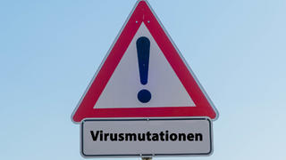 Straßenschild Virusmutationen