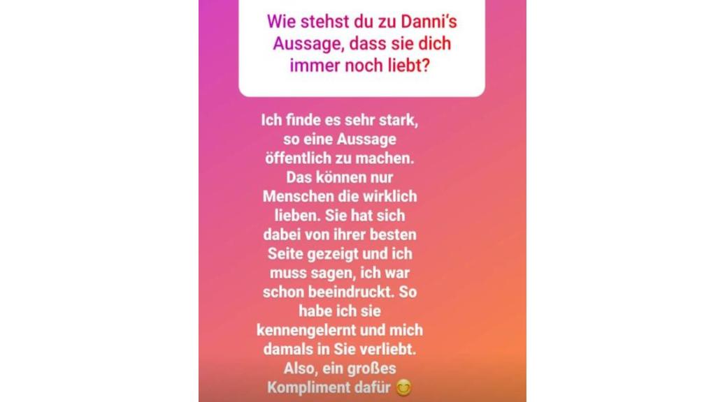 So reagiert Ennesto auf Danni Büchners Liebesbotschaft.