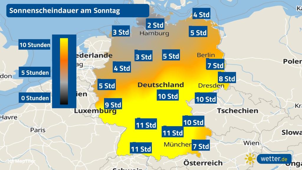 Nur der Süden zeigt sich am Sonntag sehr sonnig