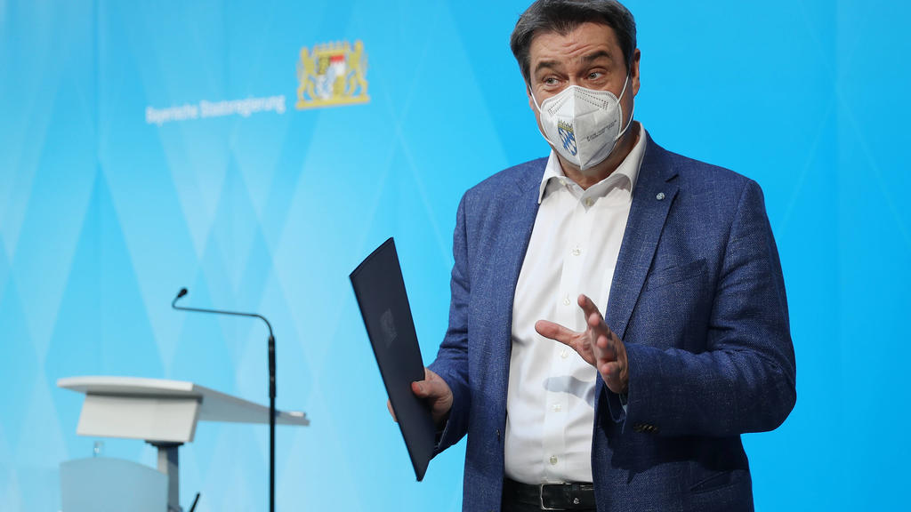 Markus Söder, Ministerpräsident von Bayern, bei einer Pressekonferenz zur Corona-Impfung in Bayern