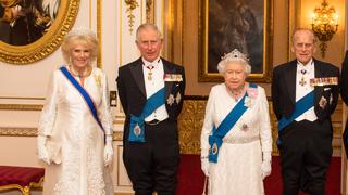 Herzogin Camilla, Prinz Charles, Queen Elizabeth und Prinz Philip, Prinz William und Herzogin Kate