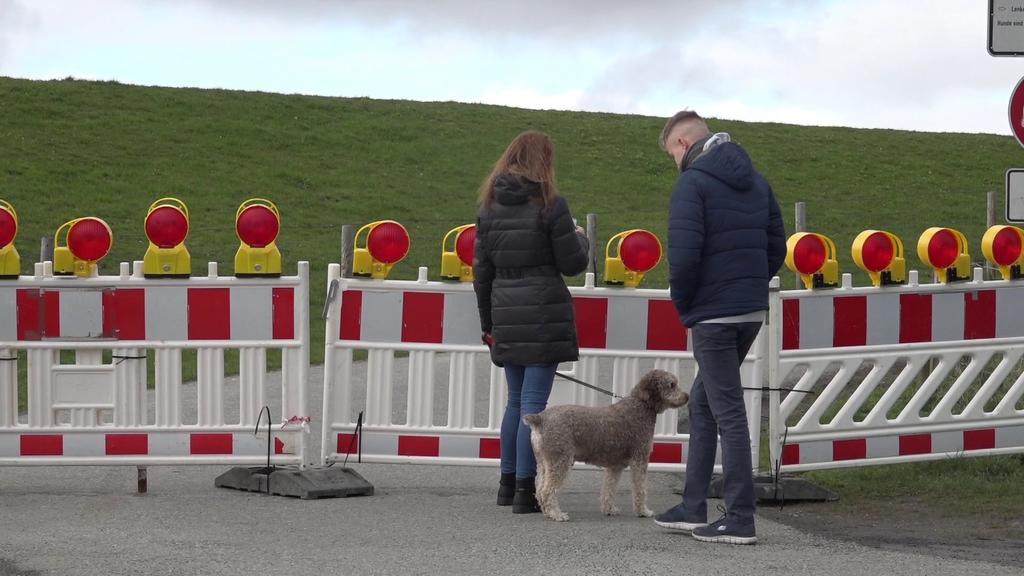 Sperrung für Spaziergänger am Ems-Deich