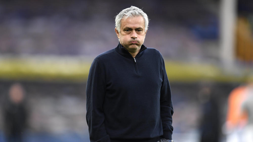 Everton v Tottenham Hotspur - Premier League - Goodison Park Tottenham Hotspur manager Jose Mourinho during the warm up before the Premier League match at Goodison Park, Liverpool. Picture date: Friday April 16, 2021. EDITORIAL USE ONLY No use with u