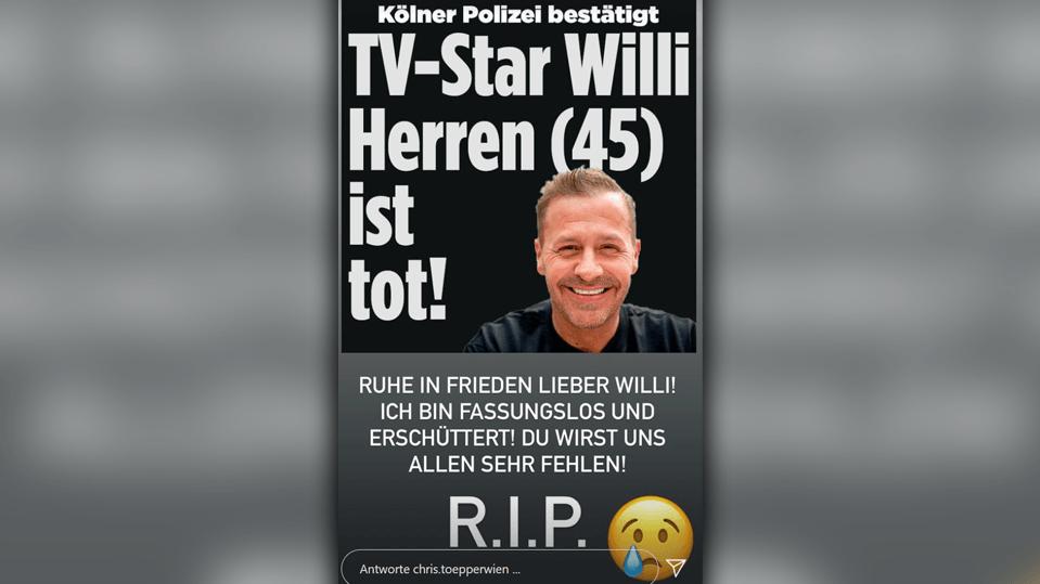 Chris Töpperwien ist schockiert über den Tod von Willi Herren