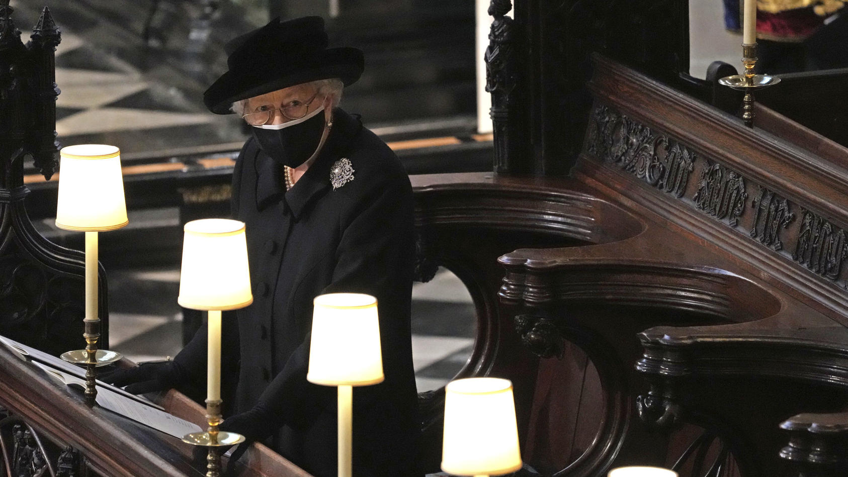 Queen Elizabeth II bei der Beerdigung ihres Mannes Prinz Philip.