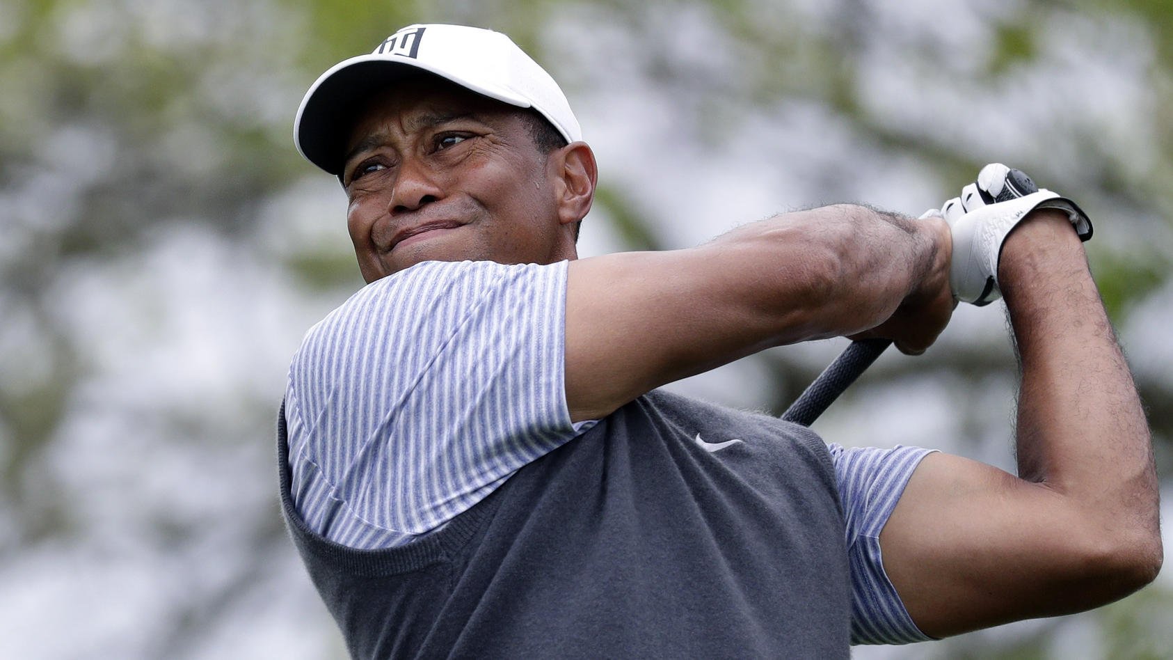 FILE - In this March 29, 2019, file photo Tiger Woods watches his drive on the sixth hole during round-robin play at the Dell Technologies Match Play Championship golf tournament, in Austin, Texas. The Los Angeles County sheriff says detectives have 