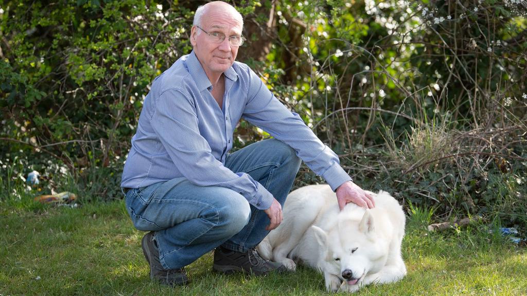 Terry Walsh und sein Husky "Hel"