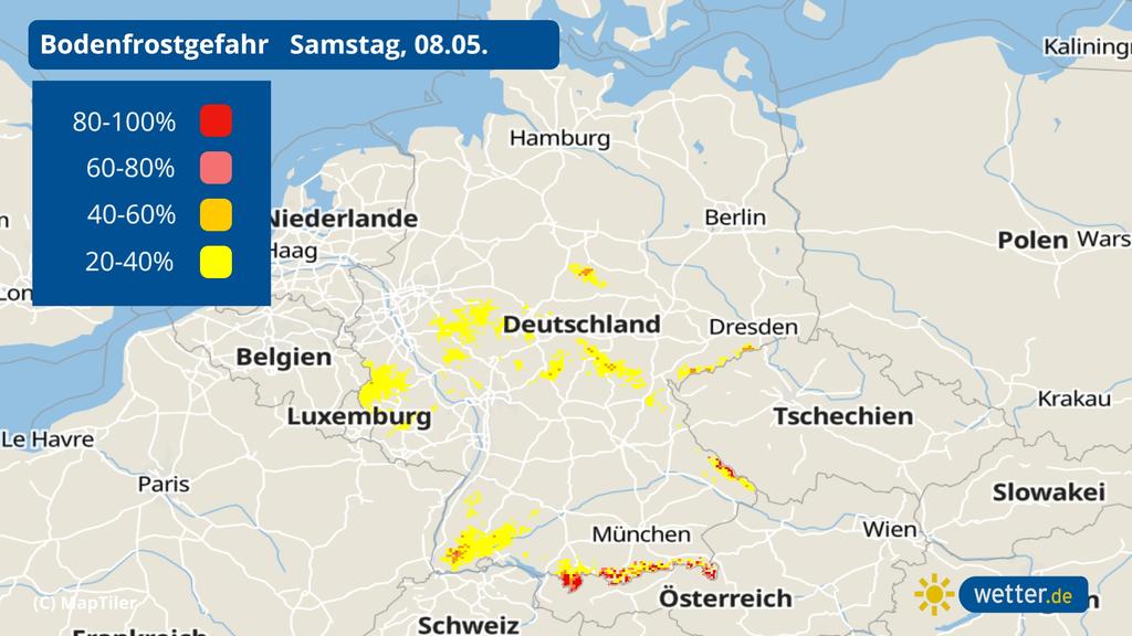 Bodenfrostgefahr in der Nacht auf Samstag zeigt der 7-Tage-Wettertrend an.