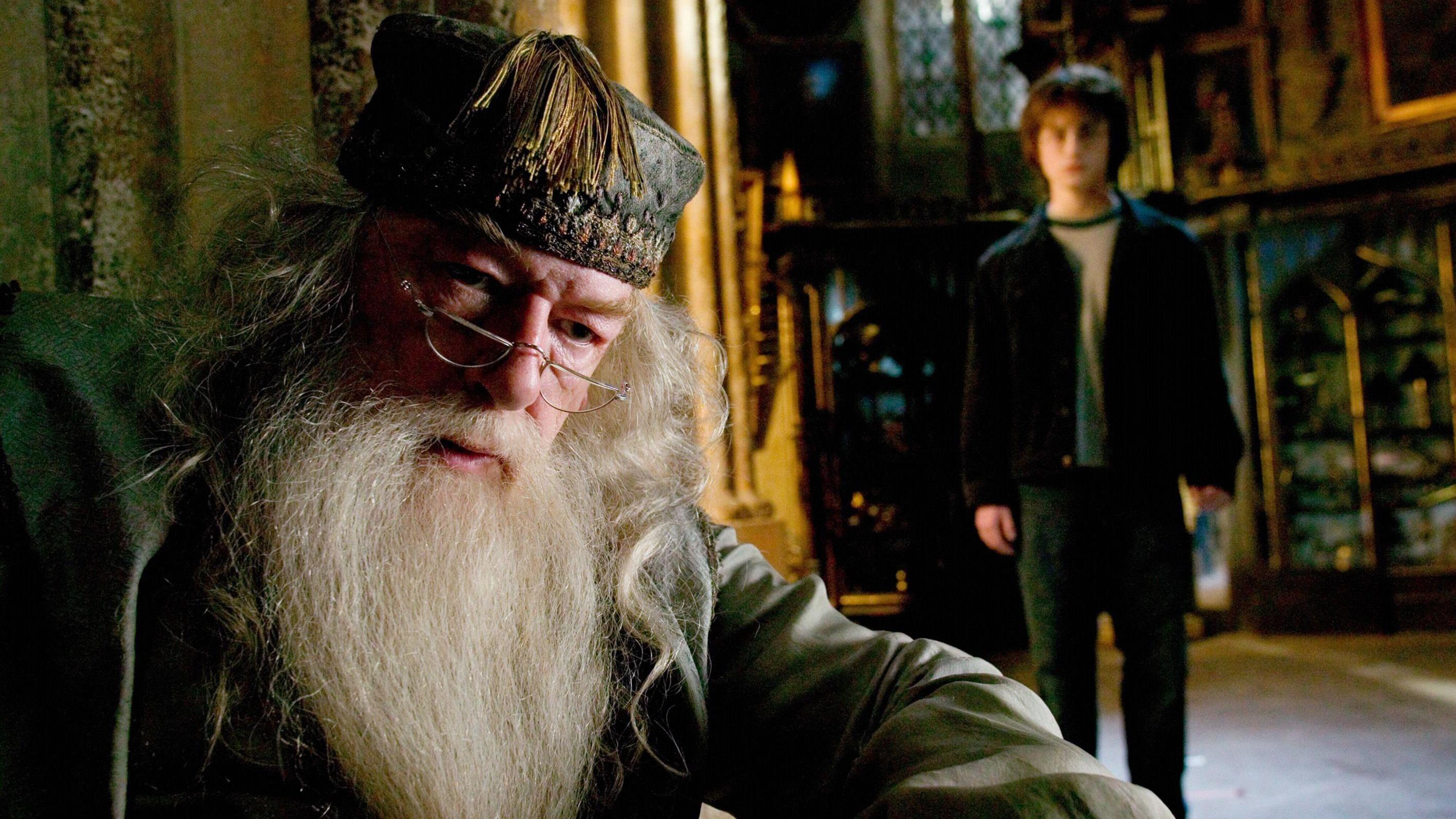 Sir Michael Gambon spielte Albus Dumbledore, den Leiter der Zauberschule Hogwarts und Harrys Mentor.