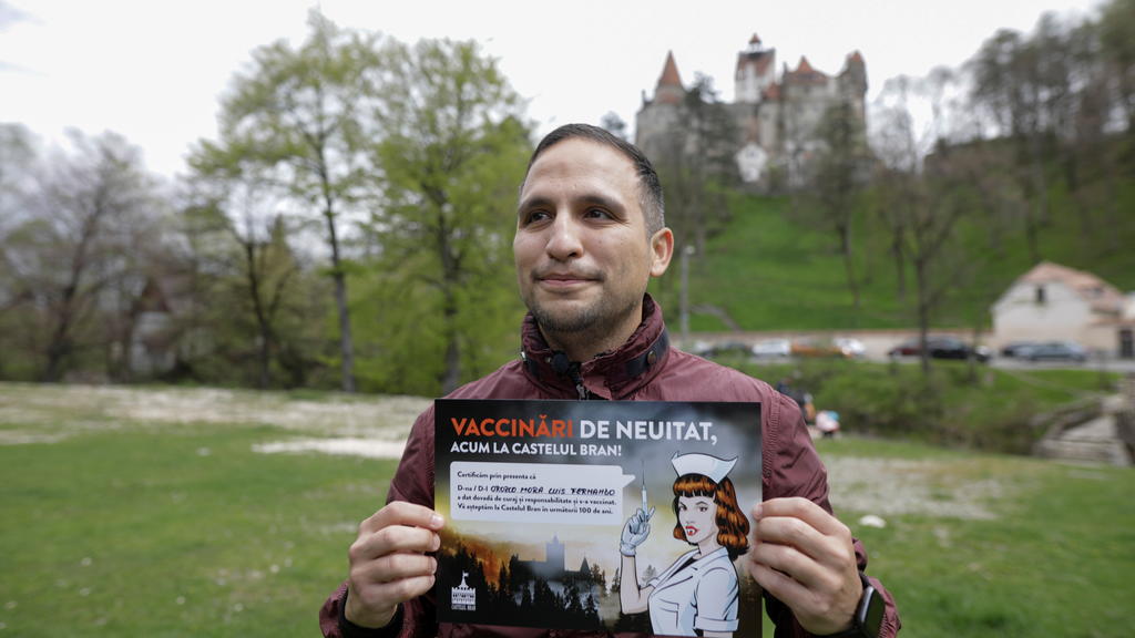 Diplom für Impfung auf Draculas Schloss