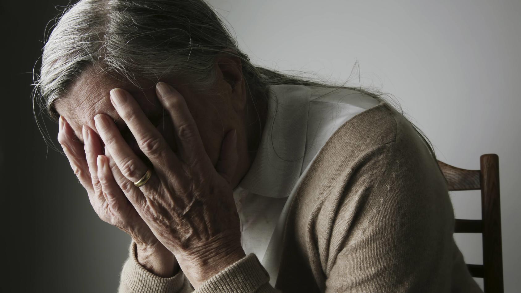 An elderly woman suffering from dementia