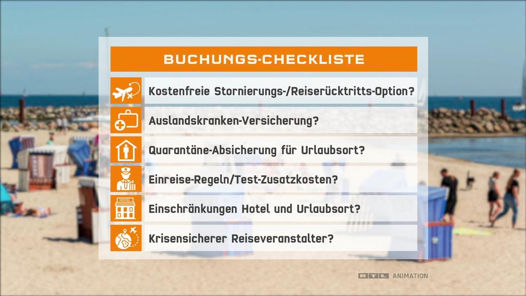 Checkliste für Urlaubsbuchung