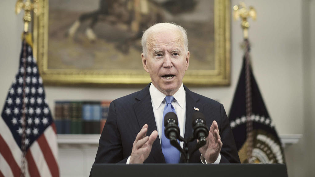 May 13, 2021, Washington, District of Columbia, USA: United States President Joe Biden speaks about the Colonial Pipeline hacking incident, in the Roosevelt Room at the White House in Washington, D.C., on May 13, 2021. The company announced that the