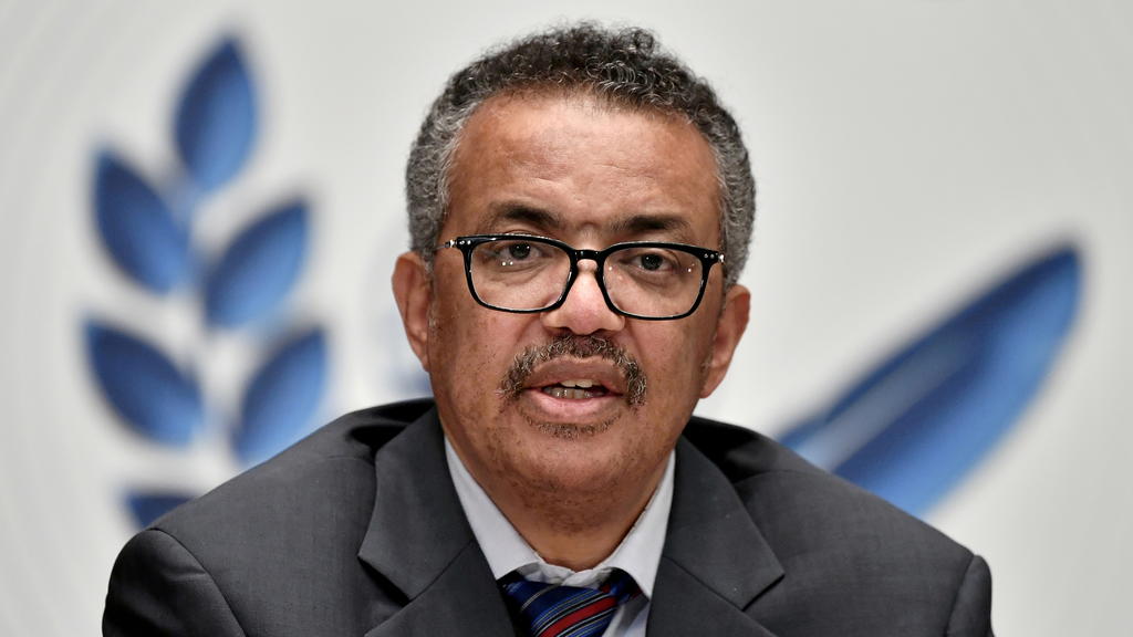 FILE PHOTO: World Health Organization (WHO) Director-General Tedros Adhanom Ghebreyesus attends a news conference organized by Geneva Association of United Nations Correspondents (ACANU) amid the COVID-19 outbreak, caused by the novel coronavirus, at