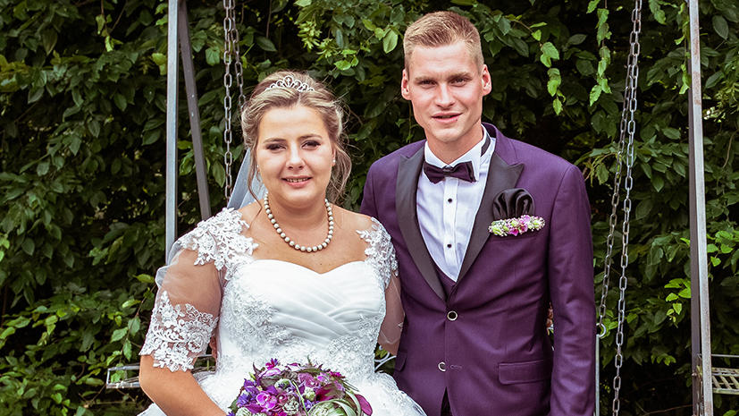 Strahlend schön bei der Hochzeit von Sarafina Wollny und Peter