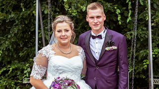 Strahlend schön bei der Hochzeit von Sarafina Wollny und Peter