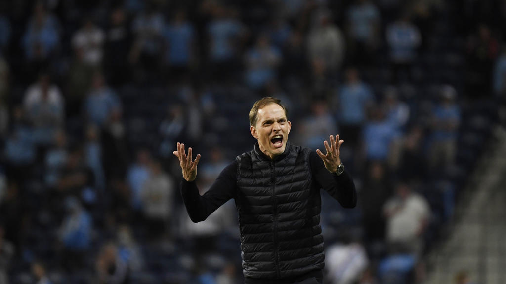 Soccer Football - Champions League Final - Manchester City v Chelsea - Estadio do Dragao, Porto, Portugal - May 29, 2021 Chelsea manager Thomas Tuchel reacts Pool via REUTERS/Pierre-Philippe Marcou