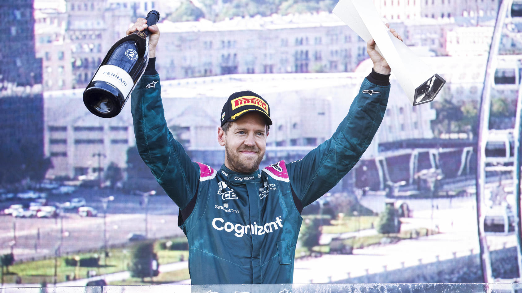Sebastian Vettel fuhr in Baku zum ersten Mal seit November 2020 wieder aufs Podest - es war das 122. seiner Karriere.