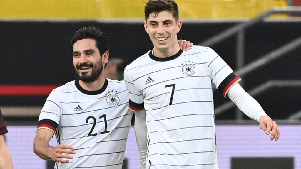 Jubel Ilkay Gündogan Deutschland, li., und Kai Havertz Deutschland 07.06.2021, Fussball GER, Länderspiel, Deutschland - Lettland Foto: Maik Hölter/TEAM2sportphoto ***DFB regulations prohibit any use of photographs as image sequences and/or quasi-vide