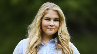 FILE - In this Friday, July 17, 2020 file photo, Netherlands' Princess Amalia poses in the garden of royal palace Huis ten Bosch in The Hague, Netherlands, during an official photo session at the start of the summer holiday. A man who sent death threats to the Dutch king's eldest daughter was sentenced Tuesday, Nov. 3, 2020 to three months imprisonment and ordered to undergo psychiatric treatment. (Piroschka van de Wouw, Pool via AP, File)