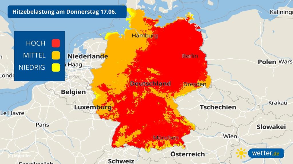 Die Hitzebelastung am 17 06 2021