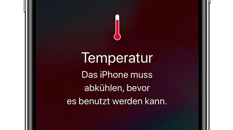Hitze-Meldung iOS