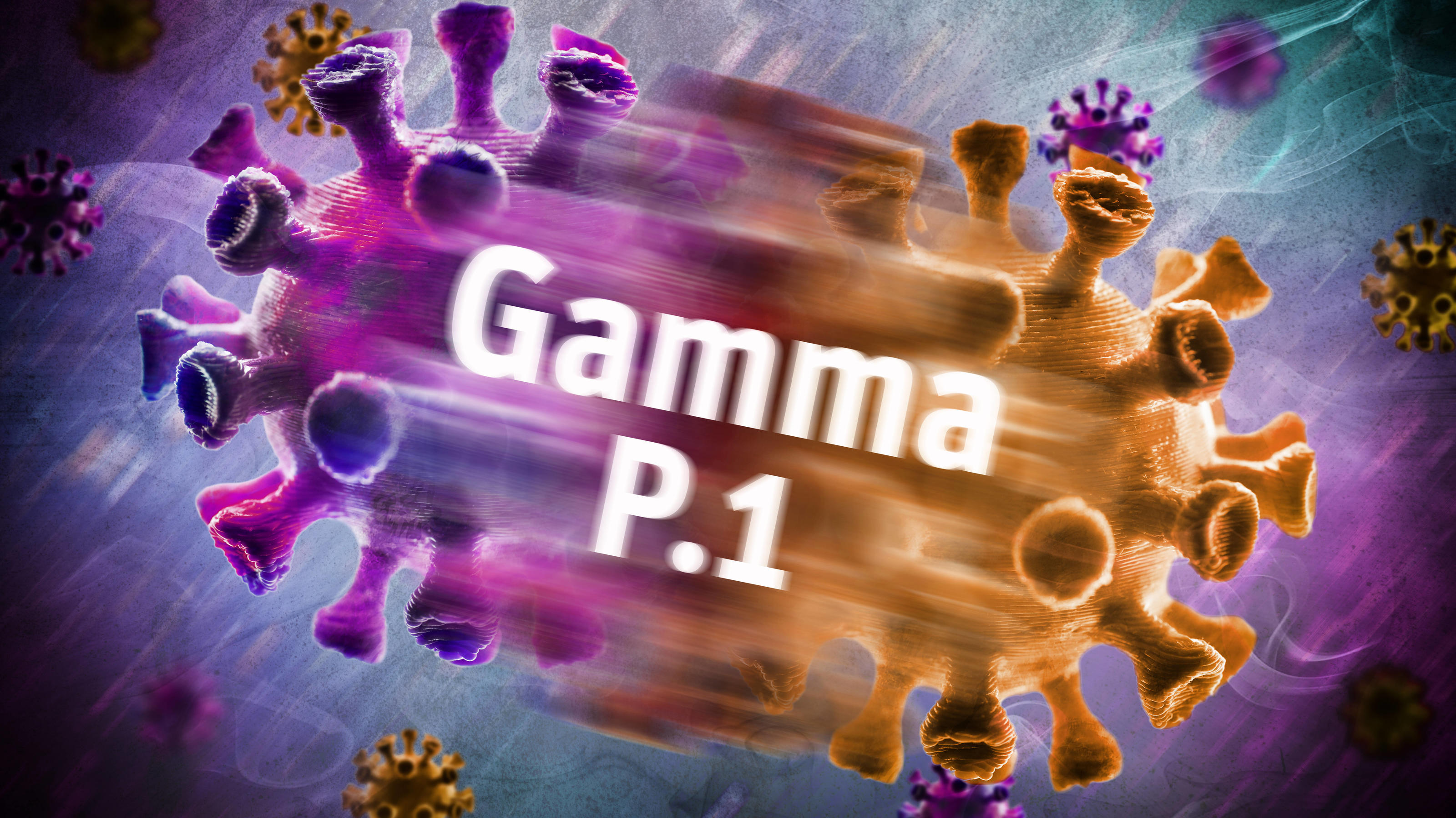 Symbolfoto von mutiertem Coronavirus der Gamma-Variante P.1.