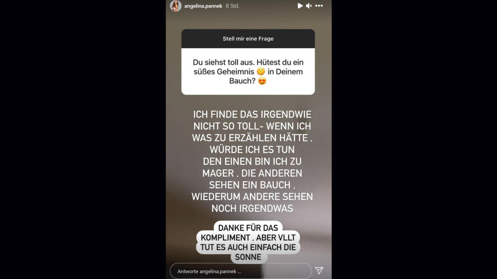 Schwanger oder doch zu dünn: Angelina Pannek muss sich ständig mit Kritik auseinandersetzen.