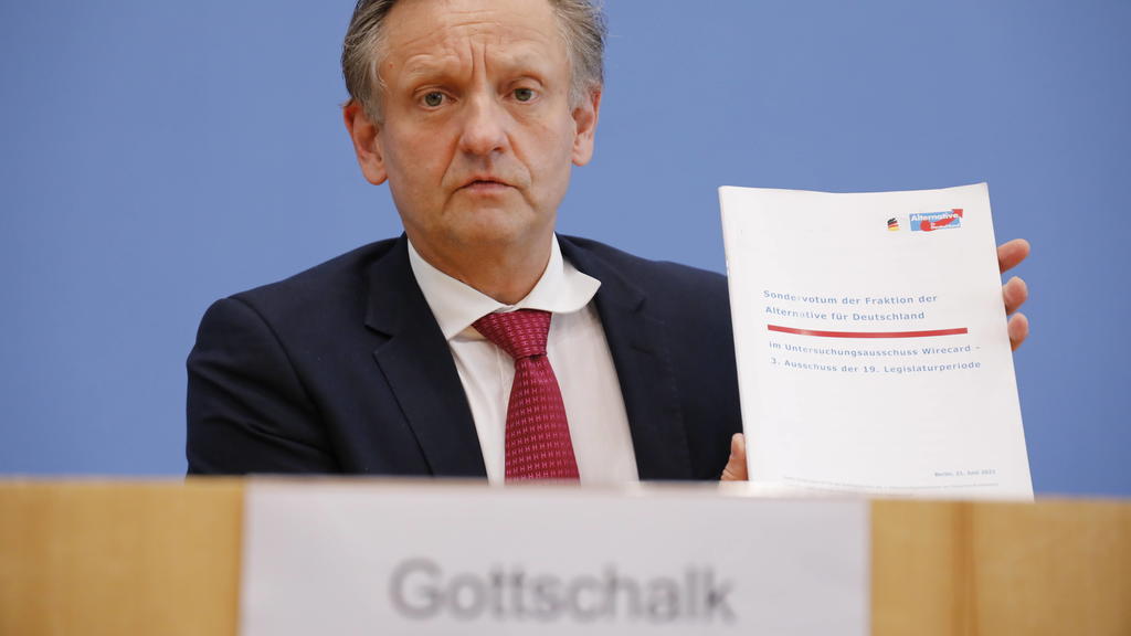 Kay Gottschalk, Vorsitzender im Untersuchungsausschuss Wirecard, AfD, Deutschland, Berlin, Bundespressekonferenz, Thema: Pressekonferenz zum Abschlussbericht des Untersuchungsausschusses Wirecard *** Kay Gottschalk, Chairman of the Wirecard Investiga