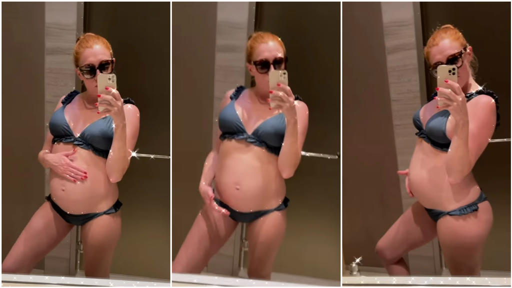 Im Bikini kommt Georgina Fleurs Schwangerschaft besonders gut zur Geltung.