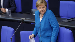 Berlin, Angela Merkel stellt sich zum letzten Mal bei der Befragung der Bundesregierung  Deutscher Bundestag 235. Sitzung Plenum und Debatte Aktuell, 23.06.2021, Berlin, Angela Merkel die Bundeskanzlerin der Bundesrepublik Deutschland stellt sich ein letztes Mal den Abgeordneten bei der Befragung der Bundesregierung im Rahmen der der 235. Sitzung des Deutschen Bundestag in Berlin Berlin Berlin Deutschland *** German Bundestag 235 Session Plenary and Debate Current, 23 06 2021, Berlin, Angela Merkel the Chancellor of the Federal Republic of Germany faces the MPs for the last time during the questioning of the Federal Government during the 235 Session of the German Bundestag in Berlin Berlin Germany