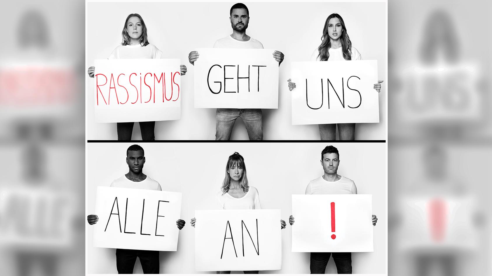Die Stars aus den RTL-Serien "Unter uns" und "Alles was zählt" machen sich gegen Rassismus stark. 