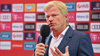 MUNICH, GERMANY - JULY 05: New CEO of FC Bayern Muenchen Oliver Kahn C and president of FC Bayern Muenchen Herbert Hainer R address a video press conference, PK, Pressekonferenz at Allianz Arena on July 05, 2021 in Munich, Germany. From July 1, 2021, former goalkeeper Oliver Kahn took over from Karl-Heinz Rummenigge as CEO of FC Bayern Muenchen Photo by Sebastian Widmann/Getty Images/Pool/Pressefoto Rudel FC Bayern Muenchen Press Conference *** MUNICH, GERMANY JULY 05 New CEO of FC Bayern Muenchen Oliver Kahn C and president of FC Bayern Muenchen Herbert Hainer R address a video press conference at Allianz Arena on July 05, 2021 in Munich, Germany From July 1, 2021, former goalkeeper Oliver Kahn took over from Karl Heinz Rummenigge as CEO of FC Bayern Muenchen Photo by Sebastian Widmann Getty Images Pool Pressefoto Rudel FC Bayern Muenchen Press Conference 775676184 
