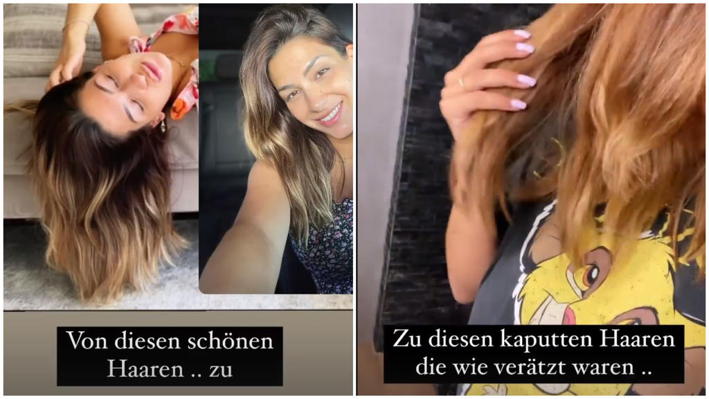 Inci zeigt ihre Haare im Vorher-Nachher-Vergleich