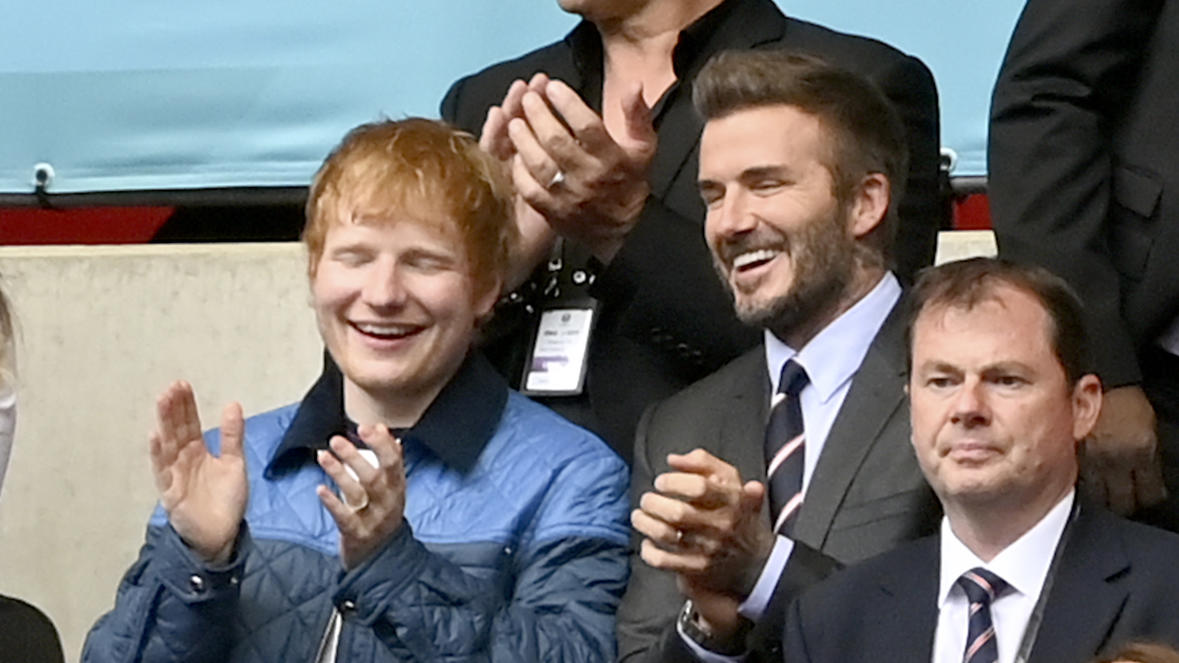 Ed Sheeran, David Beckham und die Cambridge-Royals beim Achtelfinalspiel der EM 2020 - England gegen Deutschland.
