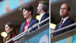 Dänen-Royals und Prinz William beim EM-Halbfinale Dänemark gegen England im Wembley-Stadion