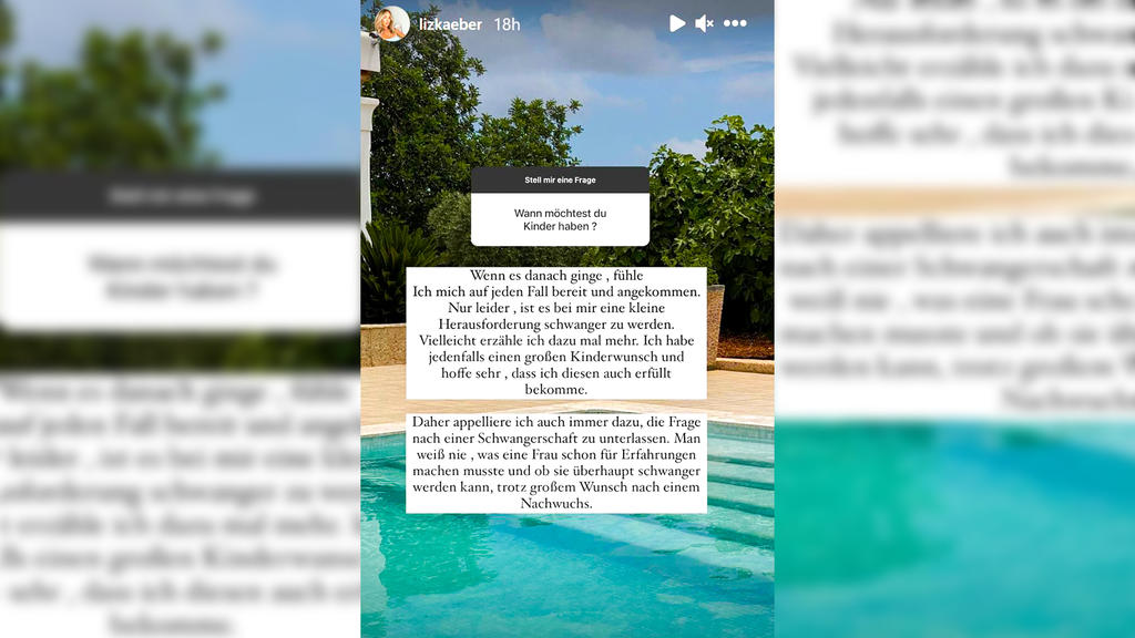 Liz Kaeber reagiert bei Instagram auf die Kinderfrage