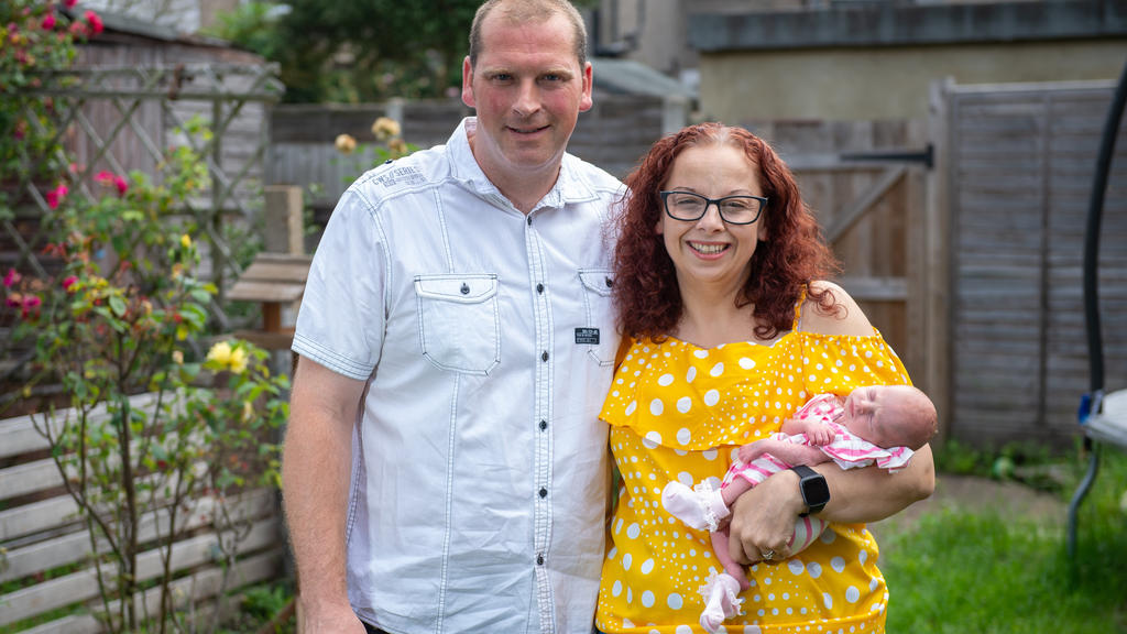 Endlich eine kleine Familie: Janice, Daniel und Arabella.