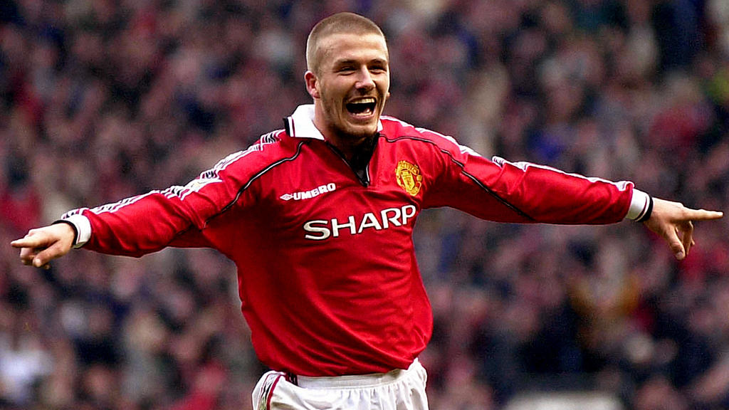 Abrasierte Matte: David Beckham im Trikot von Manchester United im Jahr 2000.