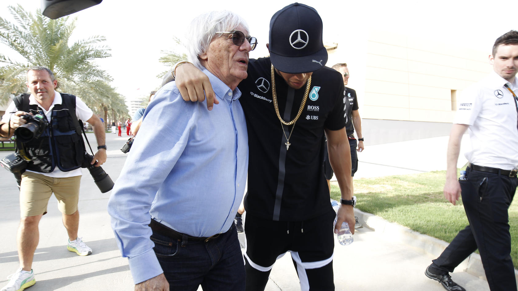 Bernie Ecclestone und Lewis Hamilton.