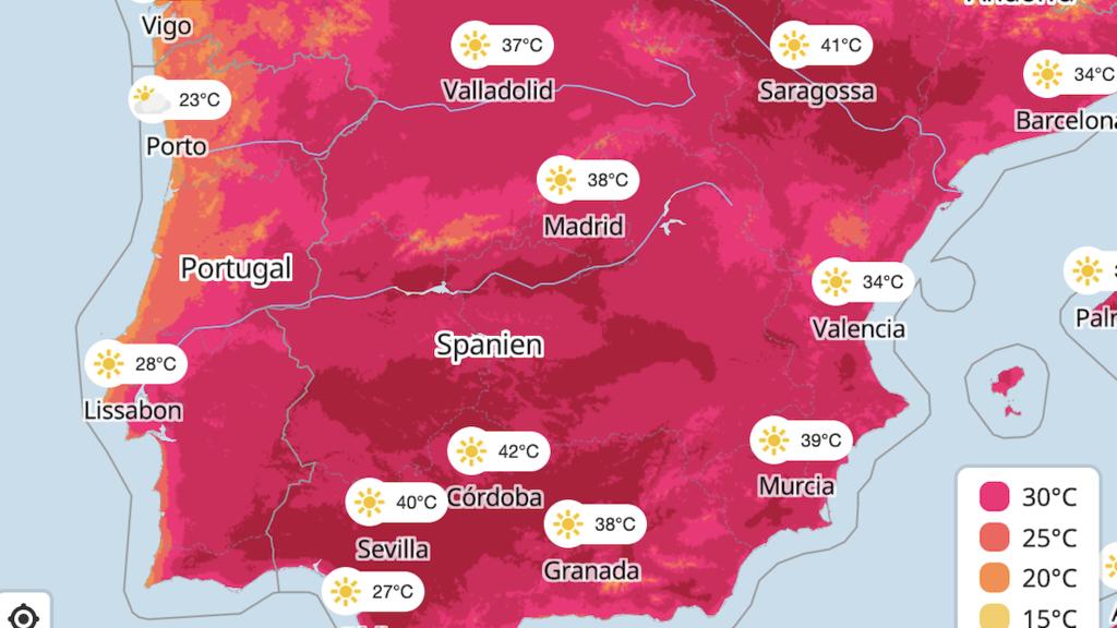 Hitze in Spanien: Über 40 Grad sind locker drin.