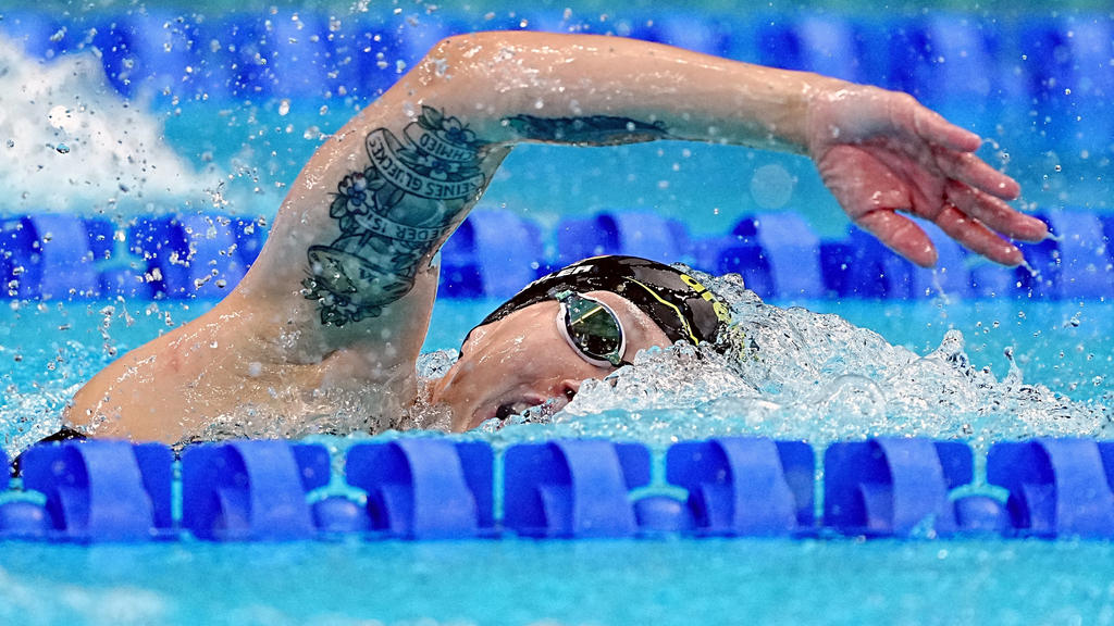 28.07.2021, Japan, Tokio: Schwimmen: Olympia, 1500 m Freistil, Frauen, Finale im Tokyo Aquatics Centre. Sarah Köhler aus Deutschland in Aktion. Foto: Michael Kappeler/dpa +++ dpa-Bildfunk +++