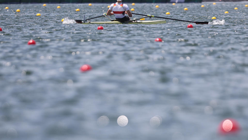 29.07.2021, Japan, Tokio: Rudern: Olympia, Männer, Einer, Halbfinale im Sea Forest Waterway. Oliver Zeidler aus Deutschland in Aktion. Foto: Jan Woitas/dpa-Zentralbild/dpa +++ dpa-Bildfunk +++