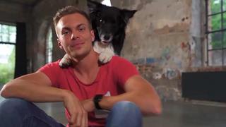 Lukas Pratschker und Border Collie Joke wollen „Top Dog Germany“ gewinnen.