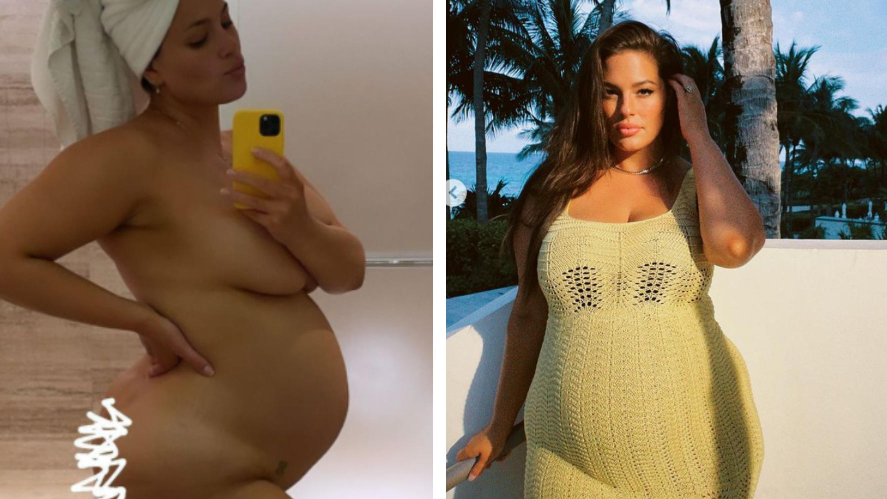 Ashley Graham setzt ihren Babybauch in Szene.